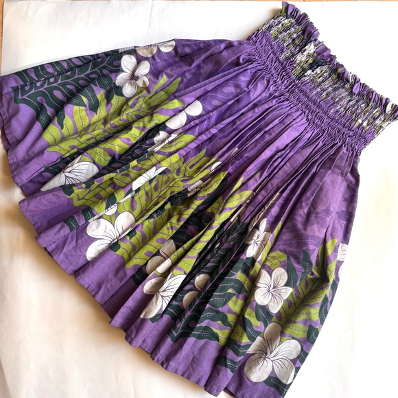 Purple Floral Circle Midi Skirt